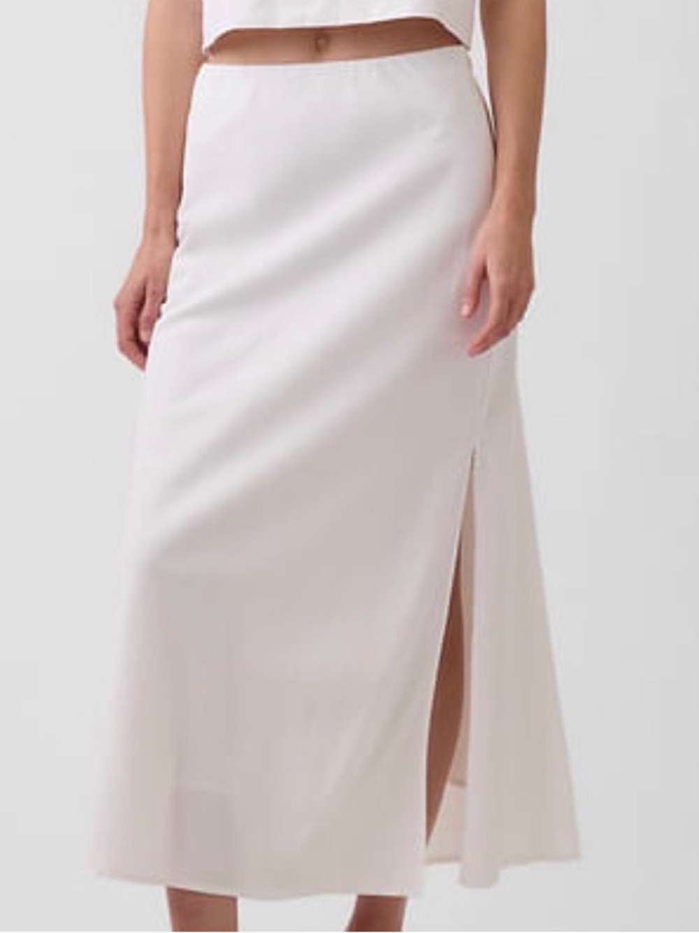 GAP White Midi Skirt with Side Skirt